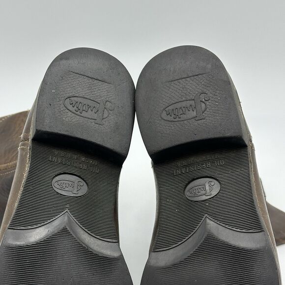 Justin Boots Mens Size 9.5 B Brown Leather Pull On Classic Roper Cowboy USA - Picture 13 of 16